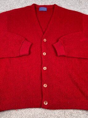 Vintage 50s 60s Pendleton Cardigan Sweater Size M Wool Mohair Kurt Cobain Atomic